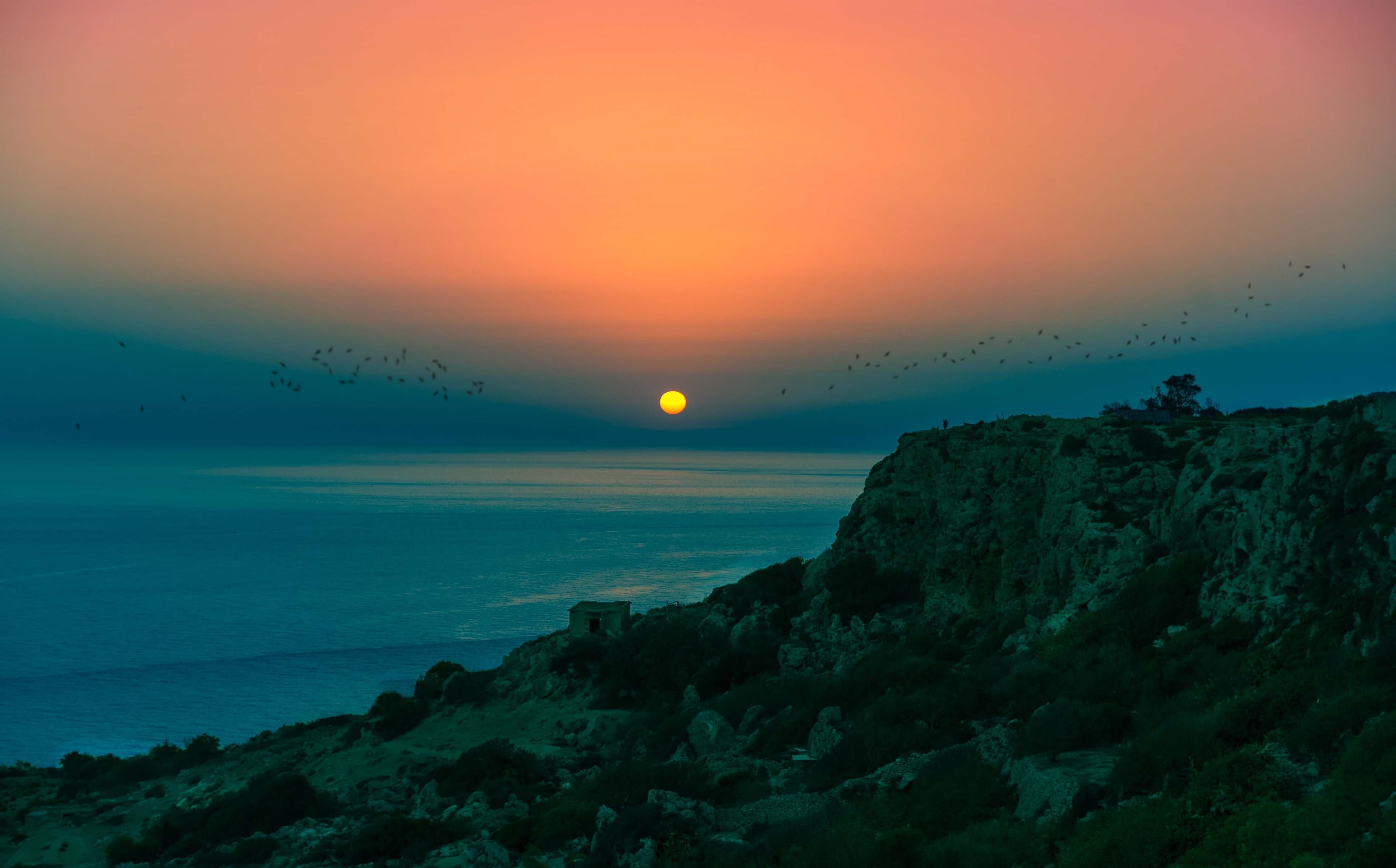 Sunset over the sea